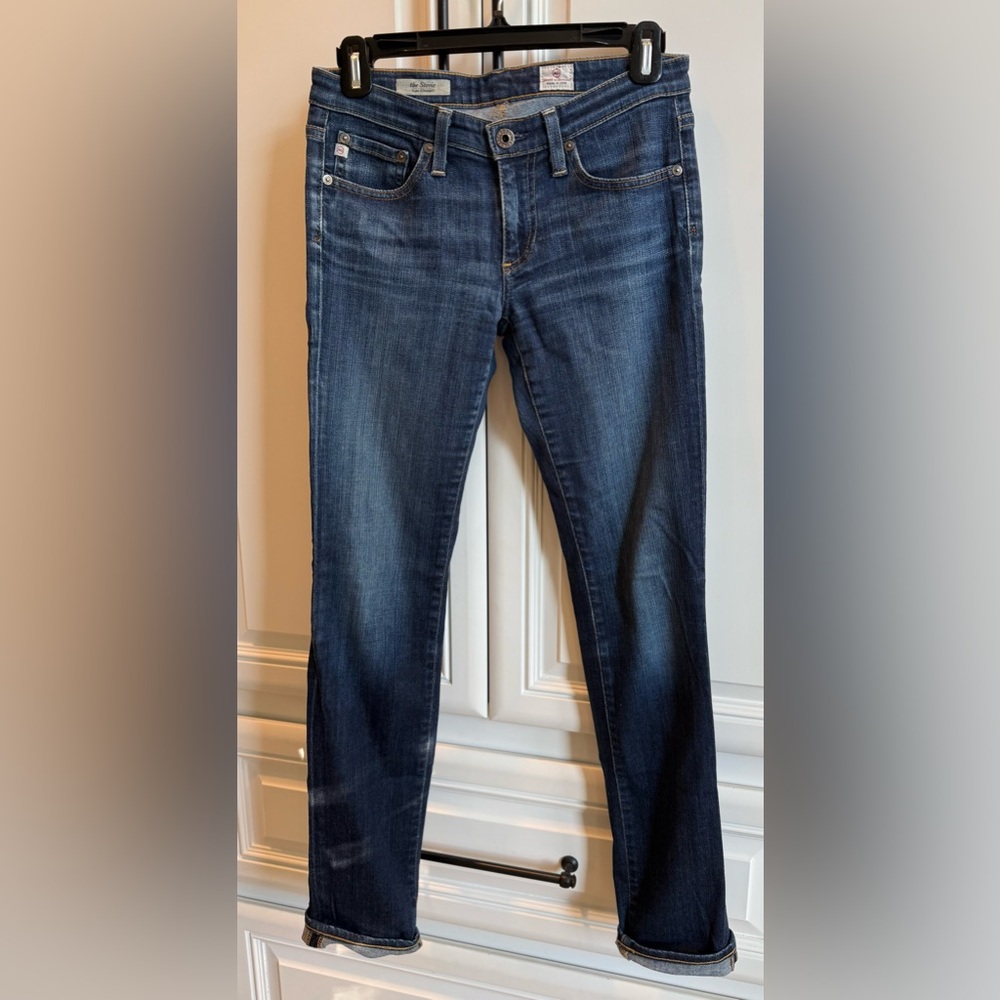 AG Adriano Goldschmied Dark Blue Stevie Slim Straight Leg Jeans